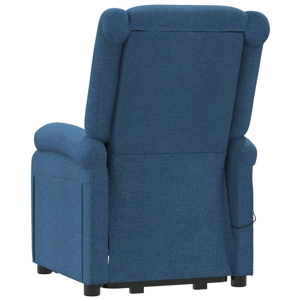 Електрически реклайнер стол, син, текстил