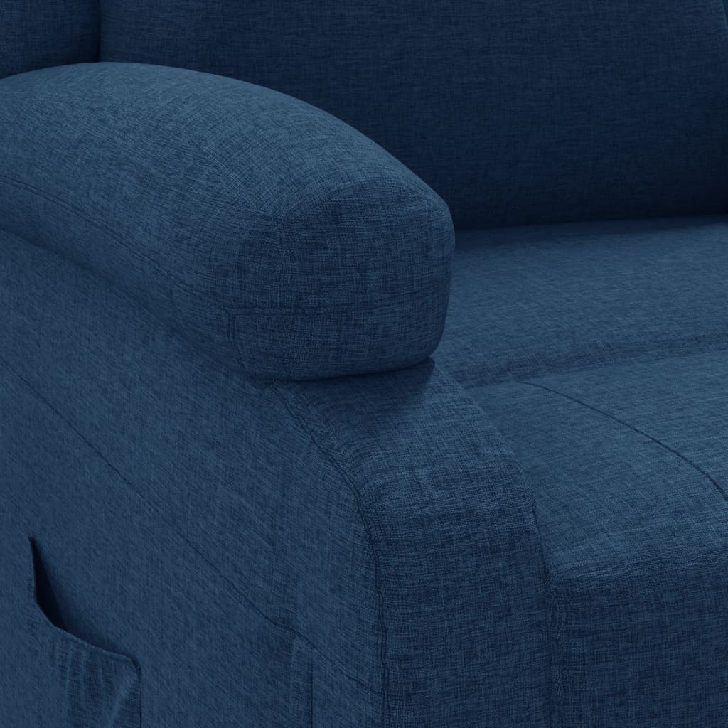 Електрически реклайнер стол, син, текстил