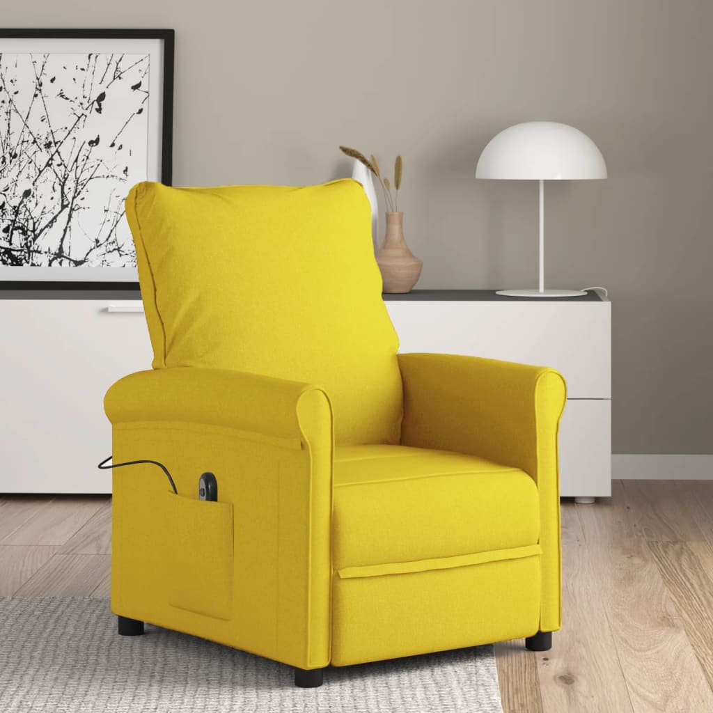 Fauteuil inclinable électrique Jaune Tissu