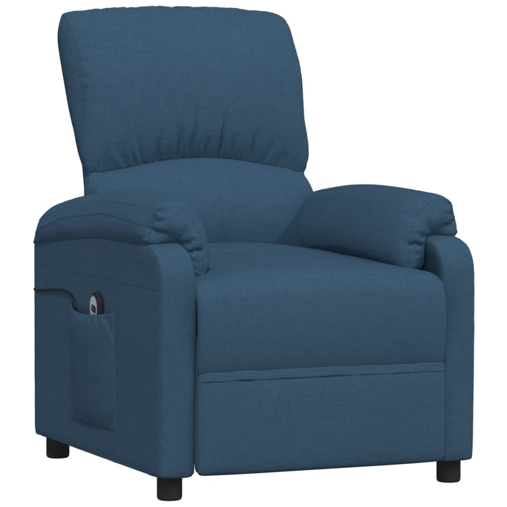 vidaXL Elektryczny, rozkładany fotel, niebieski, tkanina