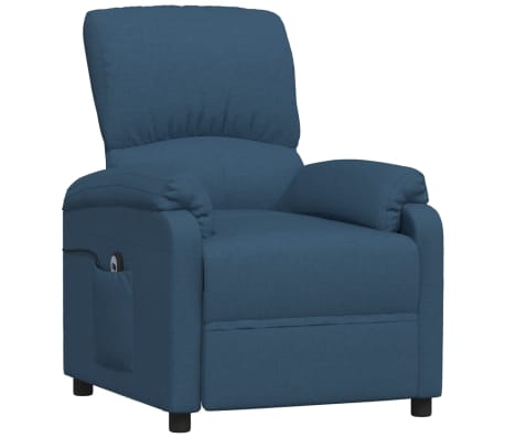 vidaXL Elektryczny, rozkładany fotel, niebieski, tkanina