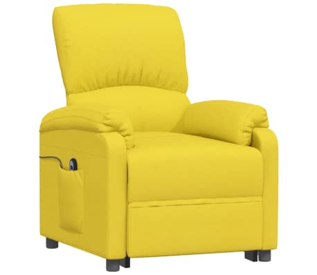 vidaXL Sillón elevable de tela amarillo