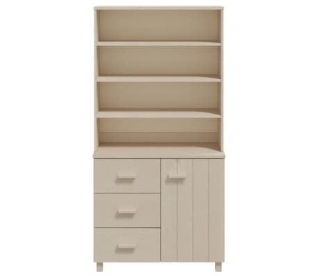 vidaXL Highboard HAMAR heltre furu honningbrun