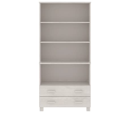 vidaXL Hoge kast HAMAR massief grenenhout wit