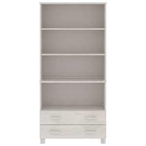vidaXL Hoge kast HAMAR massief grenenhout wit