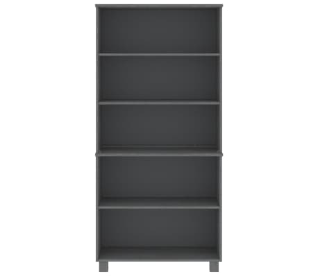 vidaXL Hoge kast HAMAR massief grenenhout donkergrijs