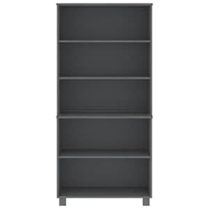 vidaXL Hoge kast HAMAR massief grenenhout donkergrijs