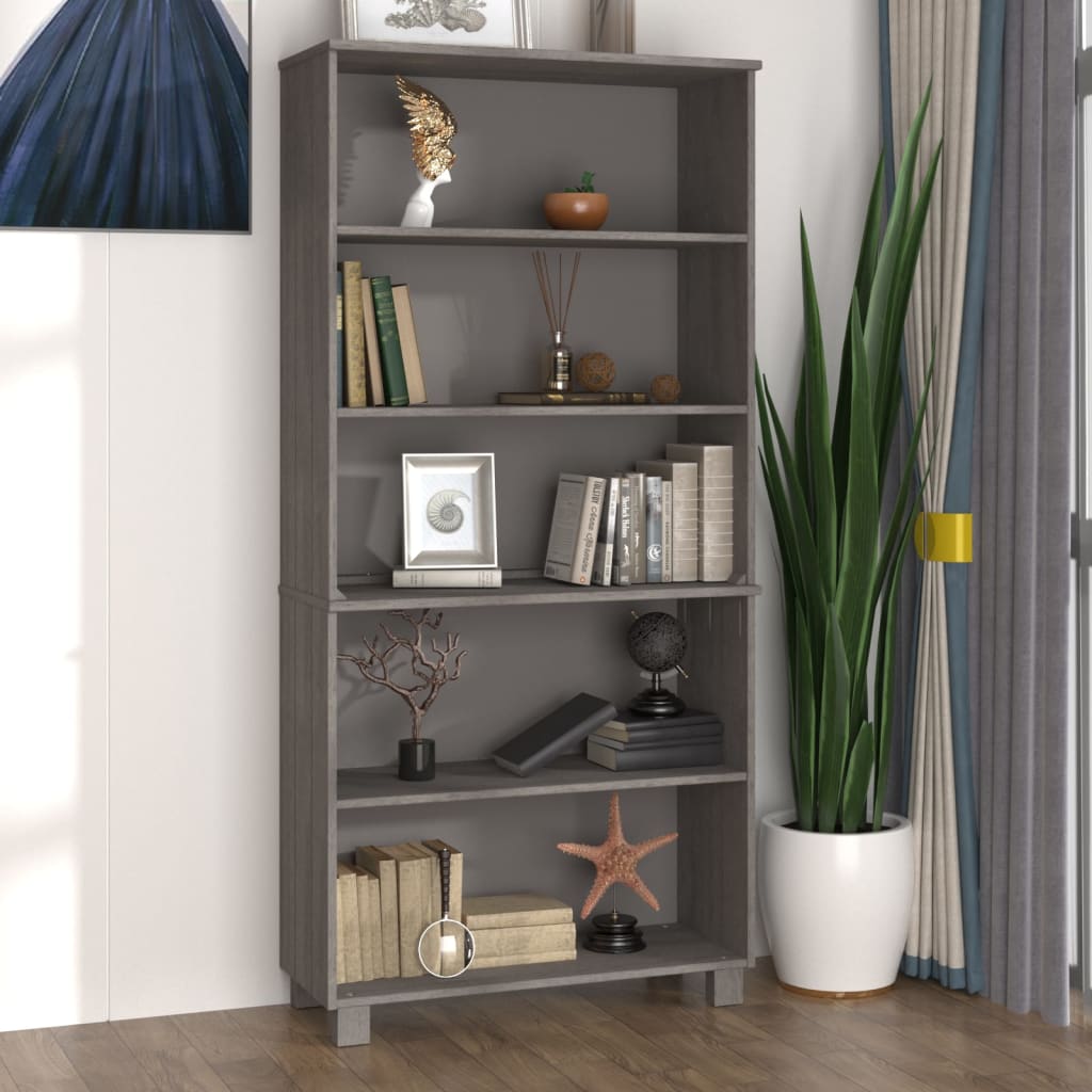 vidaXL Highboard HAMAR Massivholz Kiefer Hellgrau