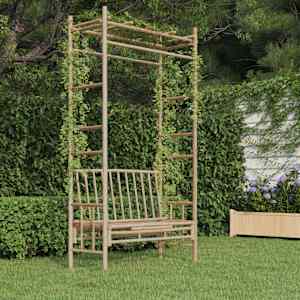 Zahradní lavice s pergolou 116 cm bambus - obrázek 1