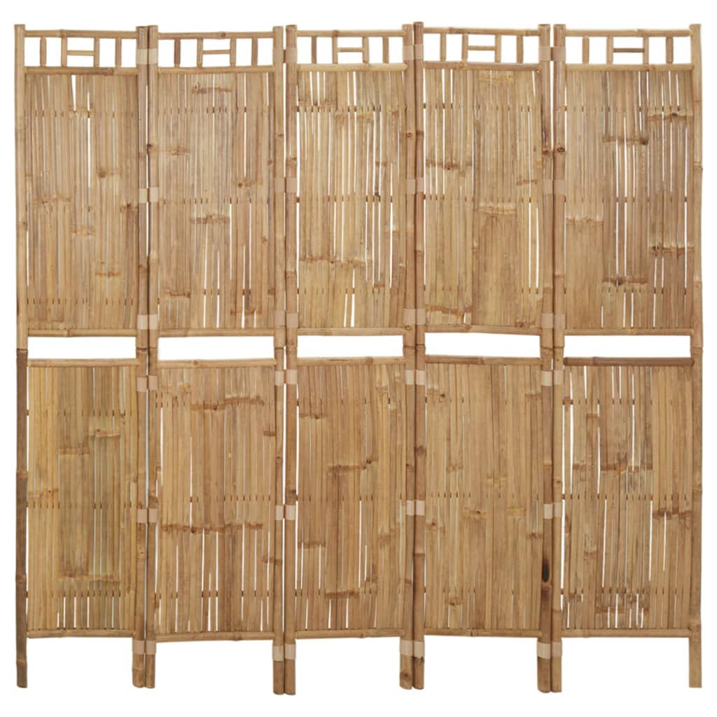 5dílný paraván bambus 200 x 180 cm