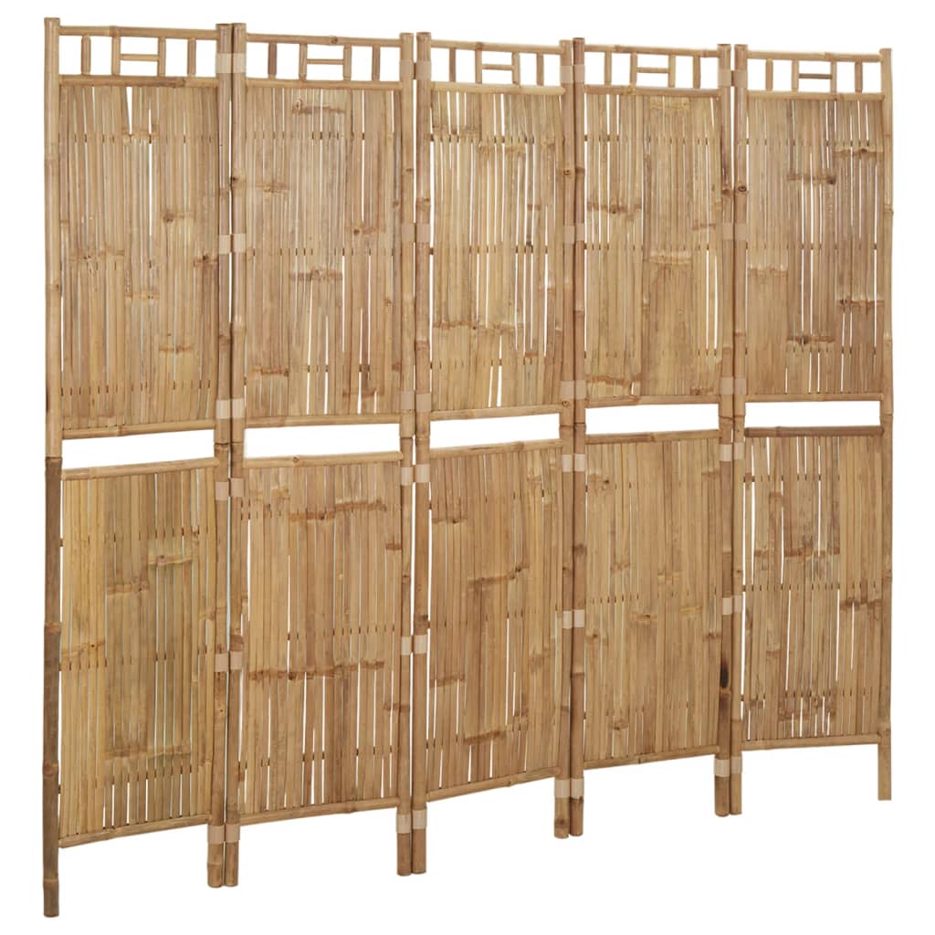 Azijn Vaak gesproken Netto vidaXL Kamerscherm met 5 panelen 200x180 cm bamboe - Misterbamboe