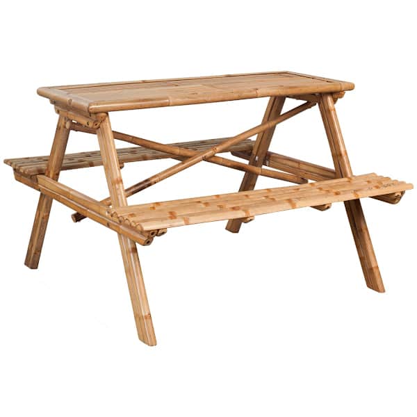 vidaXL piknikulaud, 115 x 115 x 81 cm, bambus