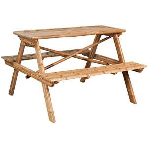 Piknikový stůl 115 x 115 x 81 cm bambus - obrázek 1