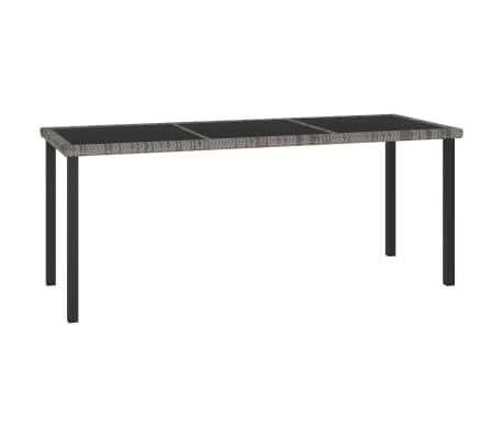 vidaXL 7 Piece Outdoor Dining Set Poly Rattan Grey