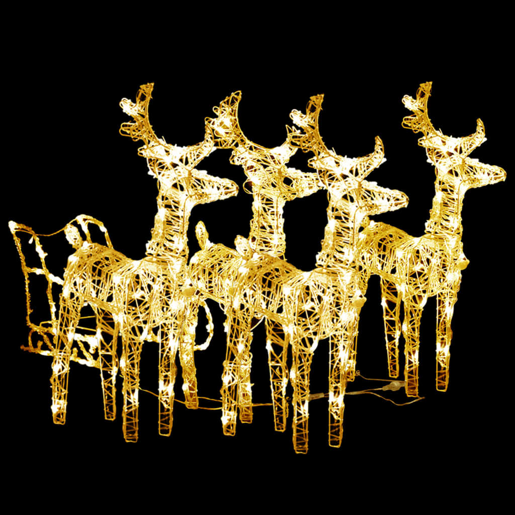 

vidaXL Reindeers & Sleigh Christmas Decoration 240 LEDs Acrylic