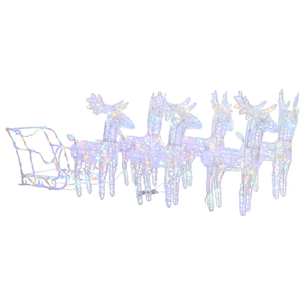 

vidaXL Reindeers & Sleigh Christmas Decoration 320 LEDs Acrylic