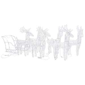 vidaXL D&eacute;coration de No&euml;l Rennes et tra&icirc;neau 320 LED Acrylique