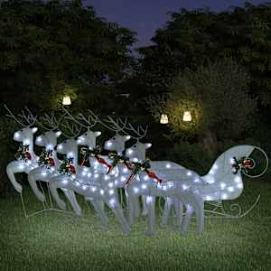 Severni jeleni s sanmi 140 LED lučk zunanji bele barve