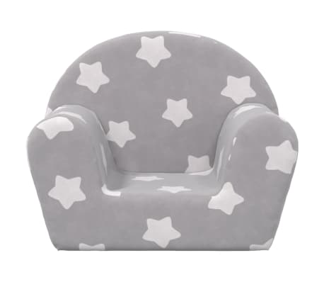 vidaXL Canapé pour enfants Gris clair avec étoiles Peluche douce