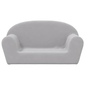 vidaXL Dvivietė vaikiška sofa, šviesiai pilka, minkštas pliušas