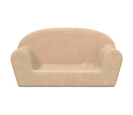 vidaXL 2-personers sofa til b&oslash;rn bl&oslash;dt plys cremefarvet