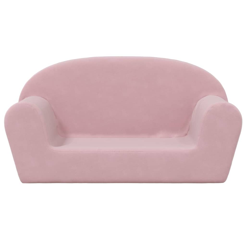 vidaXL 2-personers sofa til børn blødt plys pink