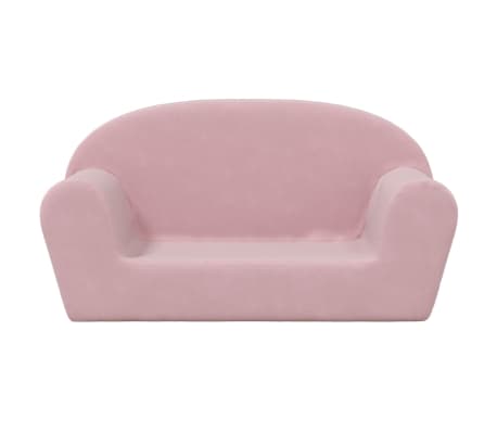 vidaXL 2-personers sofa til børn blødt plys pink