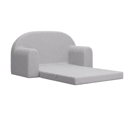 VidaXL Kinder Schlafsofa 2-in-1 - Rosa Plüsch Couch Mit Schlaffunktion