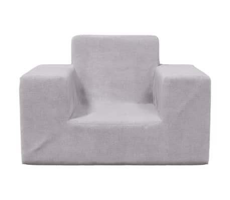 vidaXL Kindersofa Hellgrau Weich Pl&uuml;sch