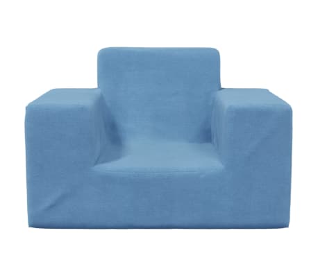 vidaXL Vaiki&scaron;ka sofa, mėlynos spalvos, mink&scaron;tas pliu&scaron;as