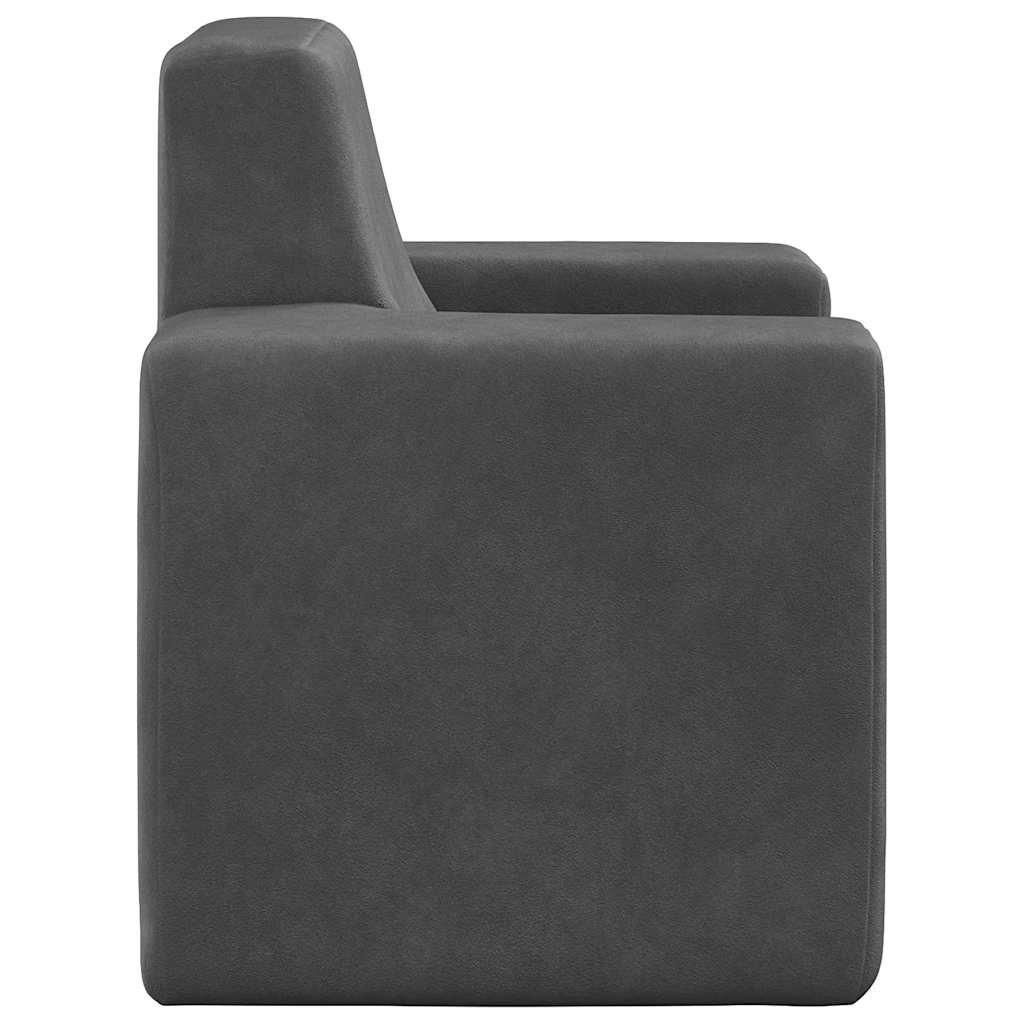 Alternativ bild 2 för VidaXl Barnsoffa Antracit Plysch