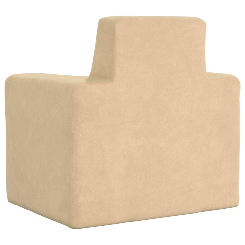 Alternativ bild 4 för VidaXl Barnsoffa Mjuk Gräddvit Plysch