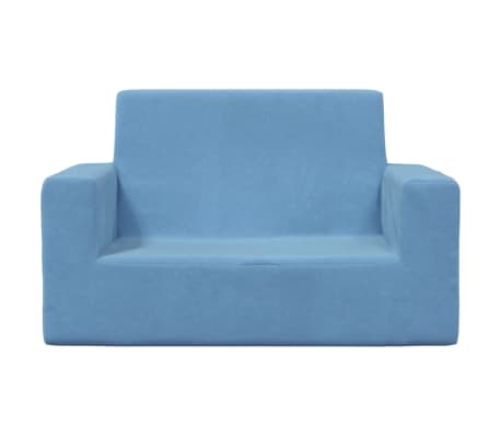 vidaXL 2-personers sofa til børn blødt plys blå