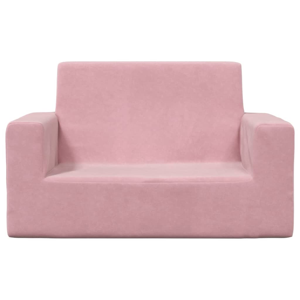 vidaXL 2-personers sofa til børn blødt plys pink