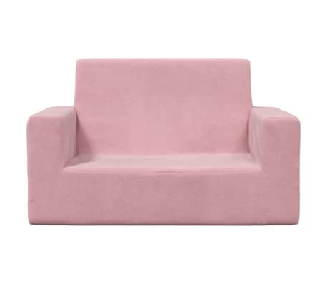 vidaXL 2-personers sofa til børn blødt plys pink