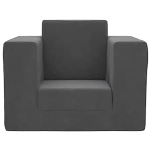 vidaXL Kinderslaapbank zacht pluche antracietkleurig