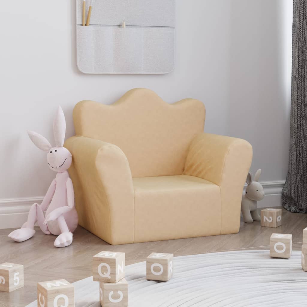 Canapé pour enfants Crème Peluche douce
