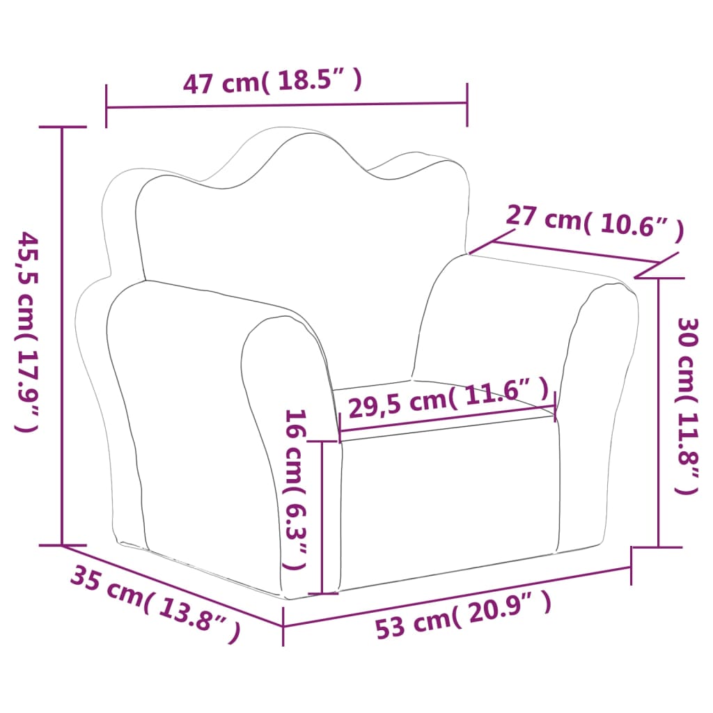 rózsaszín puha plüss gyerekkanapé