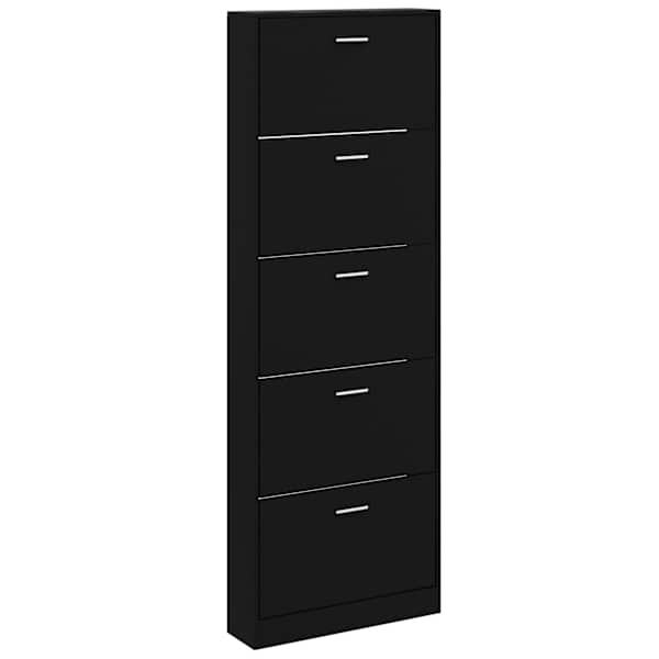 vidaXL jalatsikapp, must, 59 x 17 x 169 cm, tehispuit