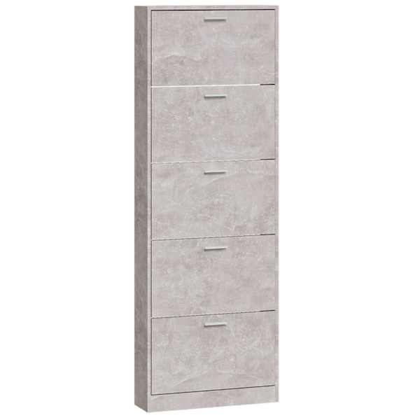 vidaXL jalatsikapp, betoonhall, 59 x 17 x 169 cm, tehispuit