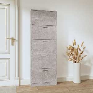 Botník betonově šedý 59 x 17 x 169 cm kompozitní dřevo - obrázek 3