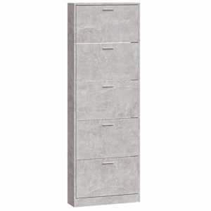 vidaXL jalatsikapp, betoonhall, 59 x 17 x 169 cm, tehispuit