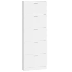Botník bílý s vysokým leskem 59 x 17 x 169 cm kompozitní dřevo - obrázek 5