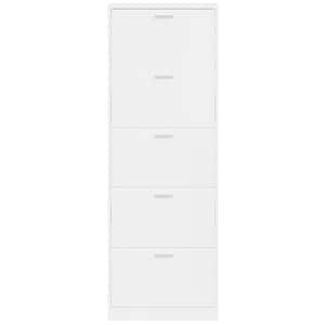 Botník bílý s vysokým leskem 59 x 17 x 169 cm kompozitní dřevo - obrázek 6