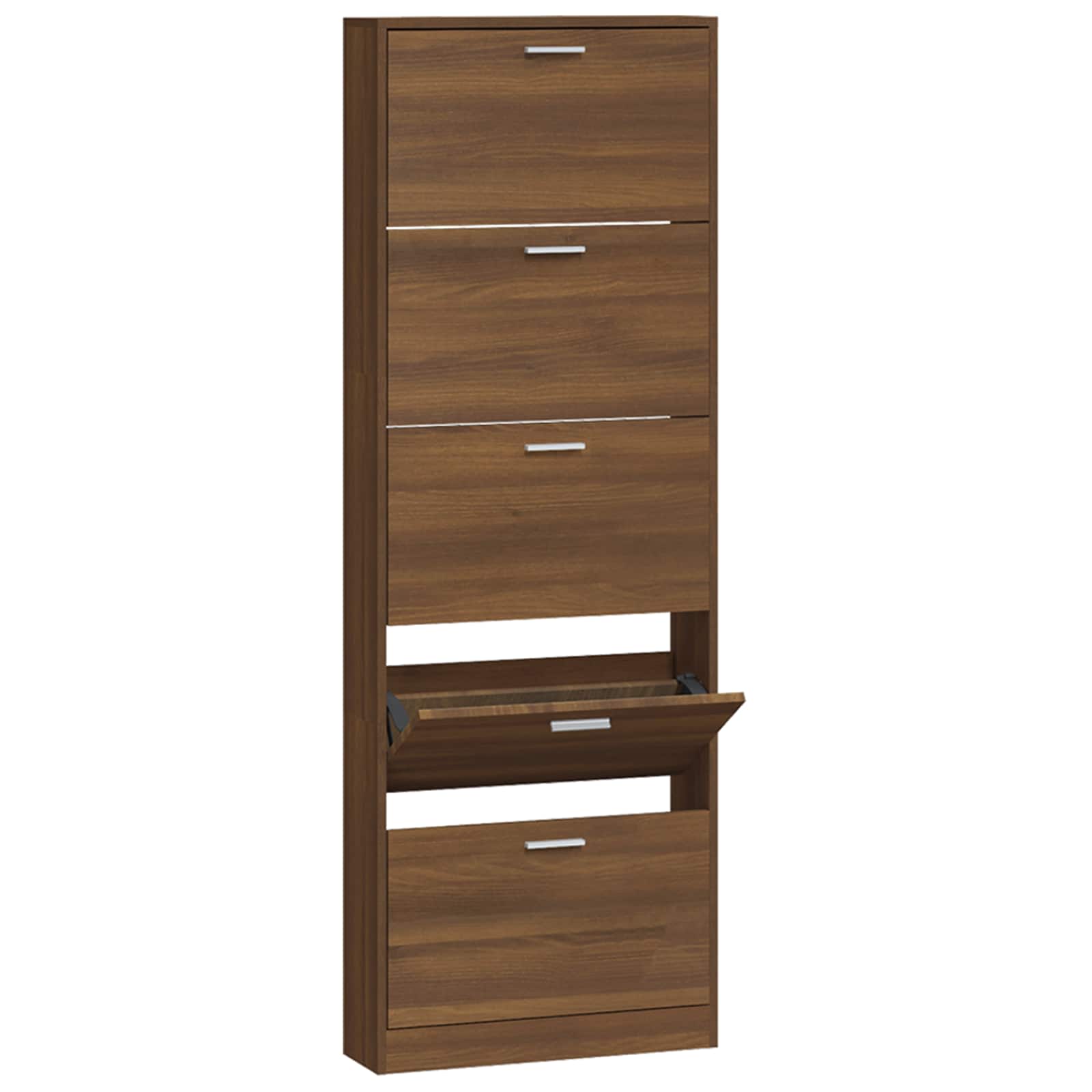 vidaXL Schuhschrank Braun Eichen-Optik 59x17x169 cm Holzwerkstoff – Bild 5