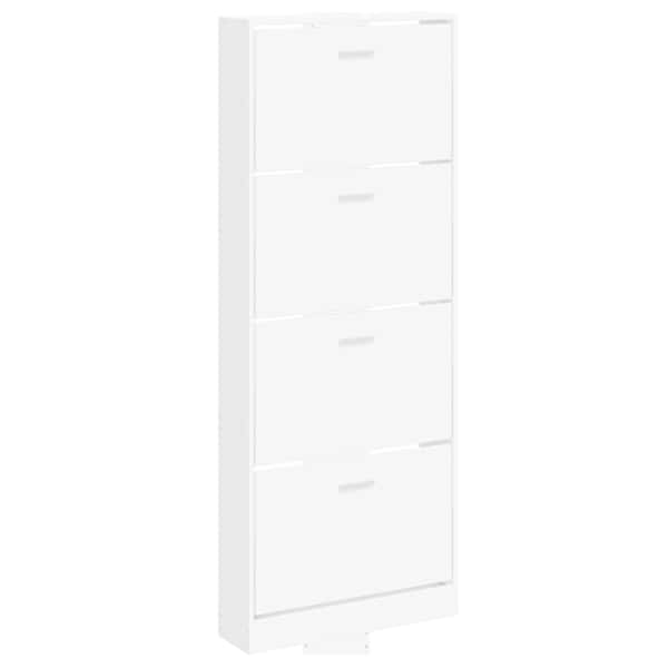 vidaXL jalatsikapp, valge, 59 x 17 x 150 cm, tehispuit
