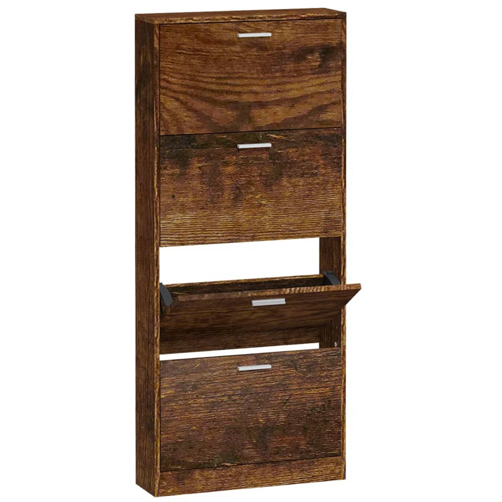vidaXL Botník kouřový dub 59x17x150 cm kompozitní dřevo