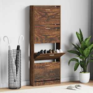 Omarica za čevlje dimljeni hrast 59x17x150 cm inženirski les