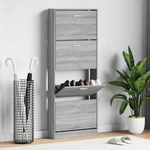 Omarica za čevlje siva sonoma 59x17x150 cm inženirski les