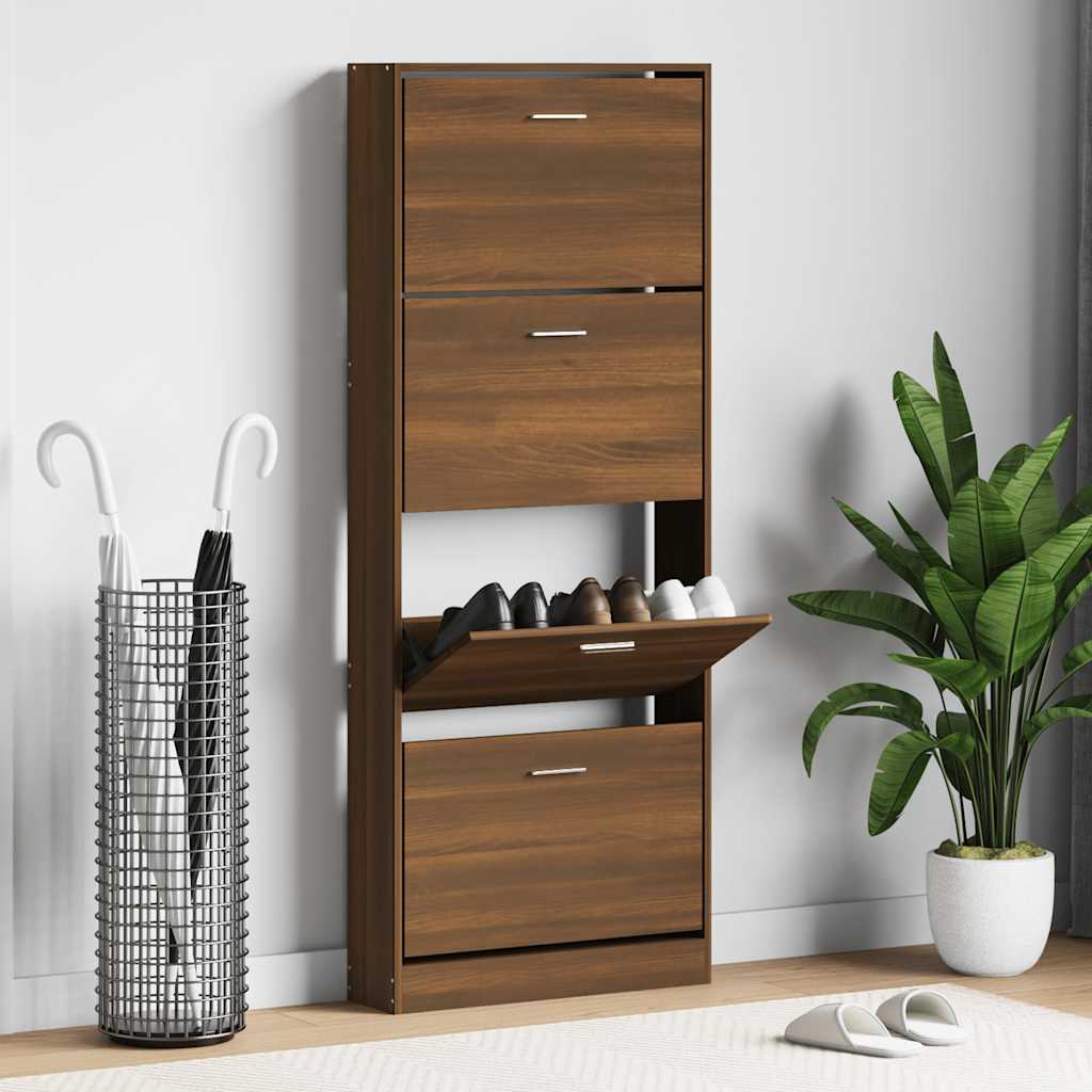 vidaXL Pantofar, stejar maro, 59x17x150 cm, lemn compozit